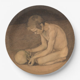 Plato De Papel Niño con cráneo (por Magnus Enckell)
