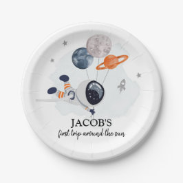 Plato De Papel Niño del Espacio Ultraterrestre 1er viaje alrededo
