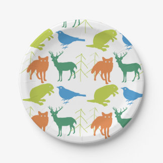 Plato De Papel Niño moderno de Woodland criaturas ducha