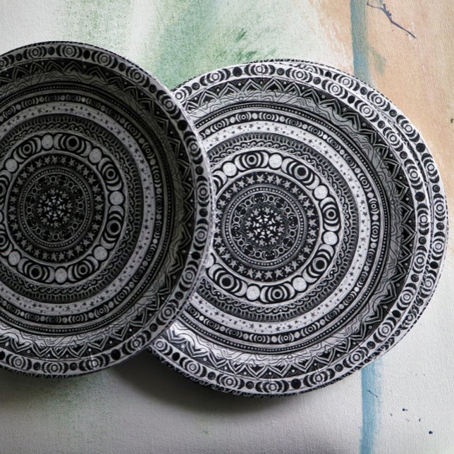 Plato De Papel Niño Moon Mandala Triple Bruja Luna (Subido por el creador)