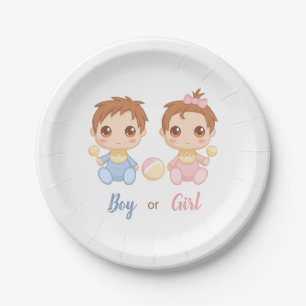 Plato De Papel Niño o Chica Fiesta de revelación de sexo