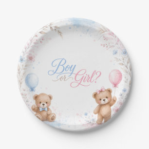 Plato De Papel Niño o Niña Little Cub Revelación del Sexo del Beb