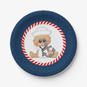 Plato De Papel Niño pequeño de marinero náutico