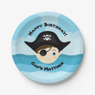 Plato De Papel Niño Pirata