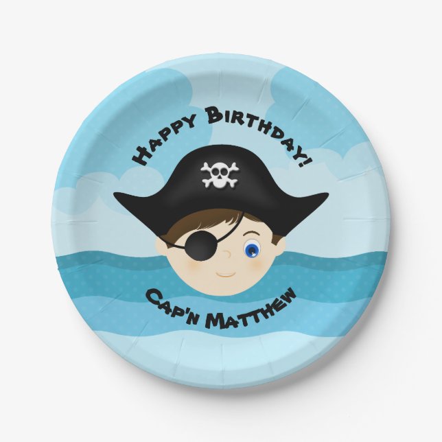 Plato De Papel Niño Pirata (Anverso)