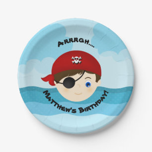 Plato De Papel Niño Pirata