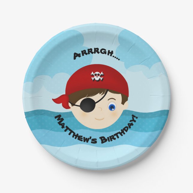Plato De Papel Niño Pirata (Anverso)