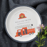 Plato De Papel Niños con motor de camión de bomberos rojos de cua<br><div class="desc">Una colección de BIRMANOS TEMÁTICOS DE Fun Cute Boys.- es un elegante Ilustracion minimalista de camión de bomberos rojos con gorra de bomberos, perfecto para su fiesta de cumpleaños. Es muy fácil de personalizar, con sus datos personales. Si necesita cualquier otro producto o personalización que coincida, por favor envíe un...</div>