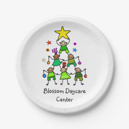 Plato De Papel Niños de árbol de Navidad personalizados