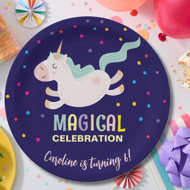 Plato De Papel Niños de cumpleaños de la celebración mágica de Un (Subido por el creador)