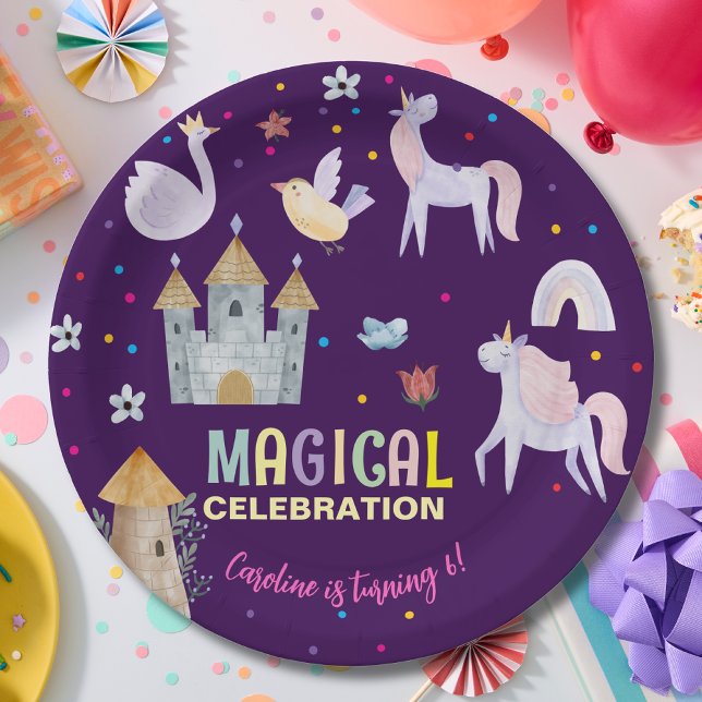 Plato De Papel Niños de cumpleaños de la celebración mágica de Un (Subido por el creador)