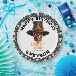 Plato De Papel Niños de Halloween cráneos disfraces Fiesta - lind