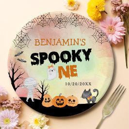 Plato De Papel Niños de Halloween disfrazan Fiesta de primer cump