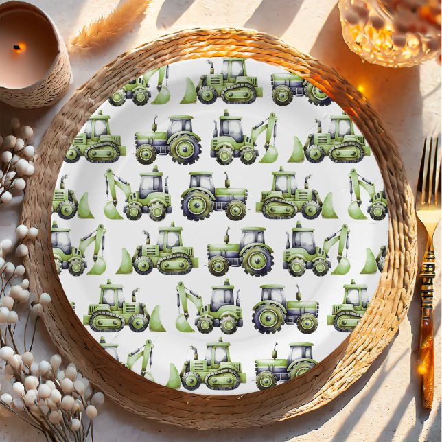 Plato De Papel Niños de la construcción Primer Fiesta de Cumpleañ (Subido por el creador)