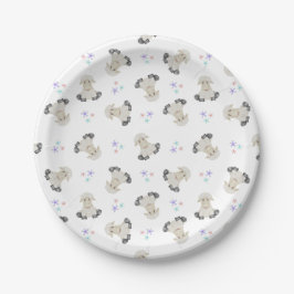 Plato De Papel Niños de la granja de animales de la granja de ove