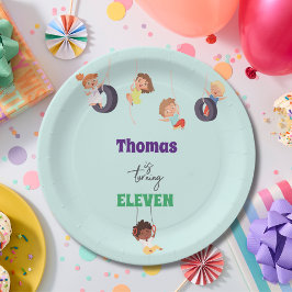 Plato De Papel Niños del parque de atracciones Rope Park