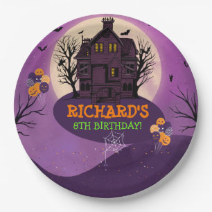 Plato De Papel Niños del tema de Halloween Fiesta de cumpleaños
