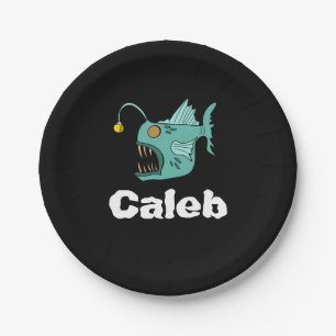 Plato De Papel Niños del tema del océano Cumpleaños Anglerfish Ne
