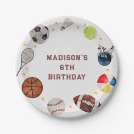Plato De Papel Niños Deportivos Fiesta de cumpleaños