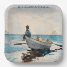 Plato De Papel Niños En Una Dory (1880) Por Winslow Homer
