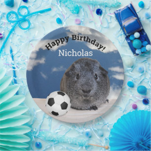 Plato De Papel Niños Feliz cumpleaños Guinea Personalizado de pel