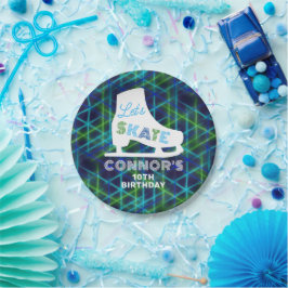 Plato De Papel Niños Fiesta de cumpleaños de patinaje sobre hielo