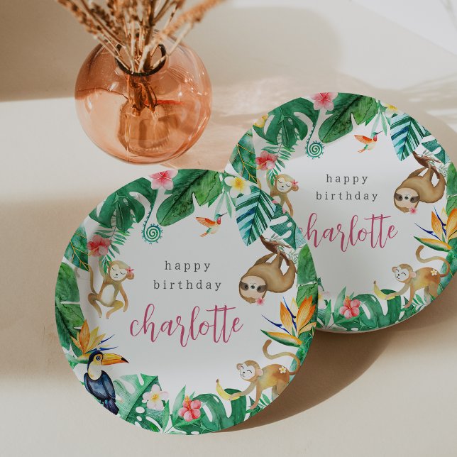 Plato De Papel Niños Fiestas de cumpleaños de animales de la selv (Subido por el creador)