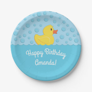Plato De Papel Niños Fiestas de cumpleaños de Rubber Ducky beb