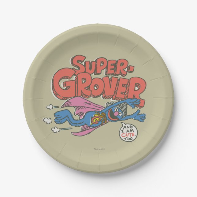 Plato De Papel Niños Grover Vintage 1 (Anverso)