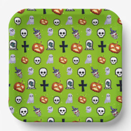 Plato De Papel Niños Guay Halloween Placas Fiestas temáticas