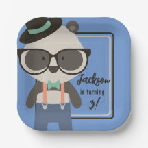 Niños Hipster Mister Panda Bear Cumpleaños