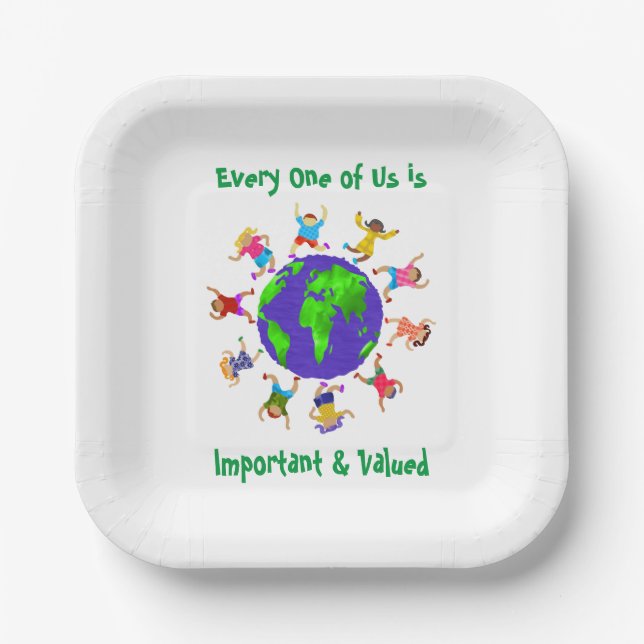 Plato De Papel Niños importantes y valiosos (Anverso)