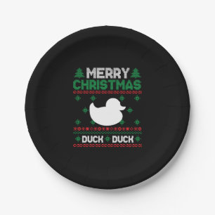 Plato De Papel Niños lindos Duck Navidades feos camiseta