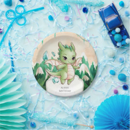Plato De Papel Niños míticos Dragon Cumpleaños