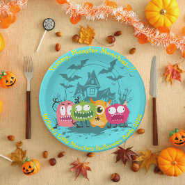 Plato De Papel Niños Monstruos pequeños Placa de papel de Hallowe