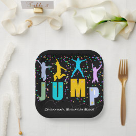 Plato De Papel Niños Saltan y Juegan Trampoline Cumpleaños Bash