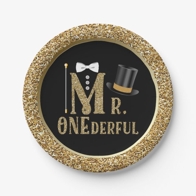 Plato De Papel Niños Sr. ONEmaravillosas Placas de papel de cumpl (Anverso)