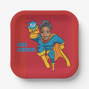 Plato De Papel Niños súper especiales 🌟 gran superhéroe