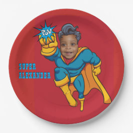 Plato De Papel Niños súper especiales 🌟 gran superhéroe