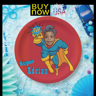 Plato De Papel Niños súper especiales 🌟 gran superhéroe