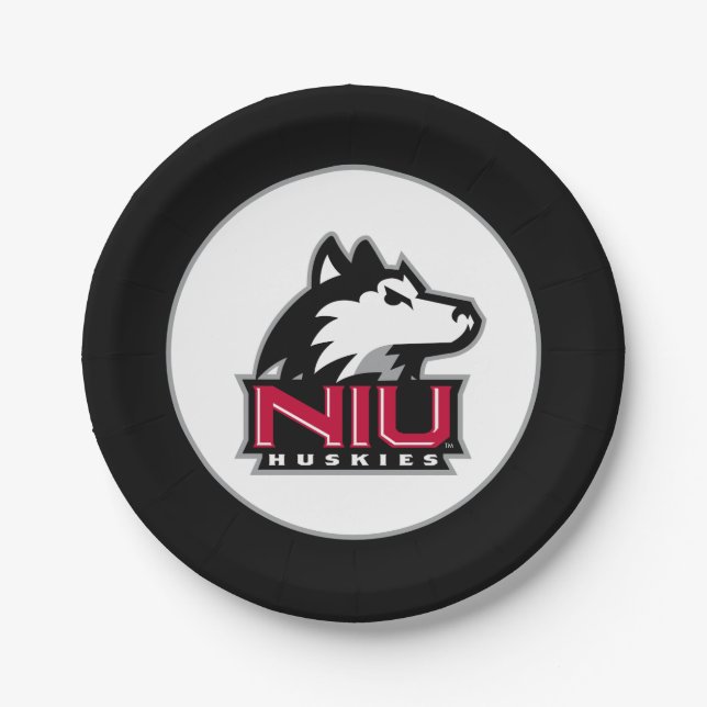 Plato De Papel NIU Huskies Wordmark (Anverso)