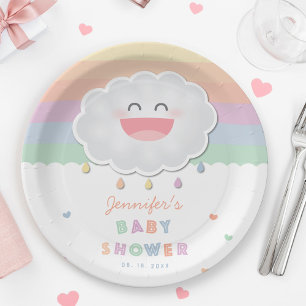 Plato De Papel Niveles bajos en la nube de cutis Sexo Baby Shower