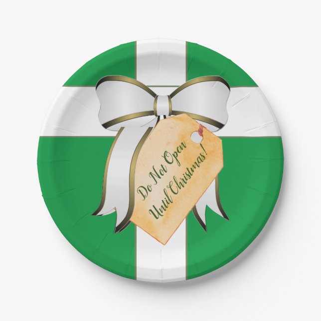 Plato De Papel No abrir hasta que el papel de los Navidades (Anverso)