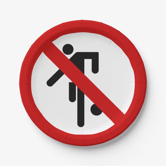 Plato De Papel NO Ball Games ⚠ Thai Park Rótulo ⚠ (Anverso)