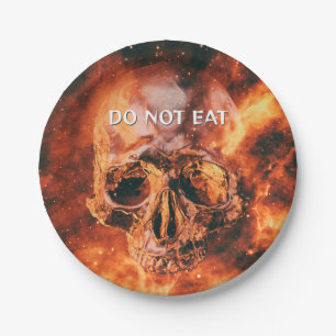 Plato De Papel No Coman. Calavera en el espacio