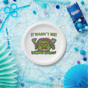 Plato De Papel No culpable gremlin gracioso ilustracion dibujado 