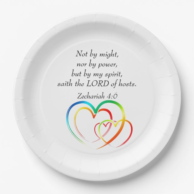 Plato De Papel No de Might - Zechariah 4:6 (Anverso)