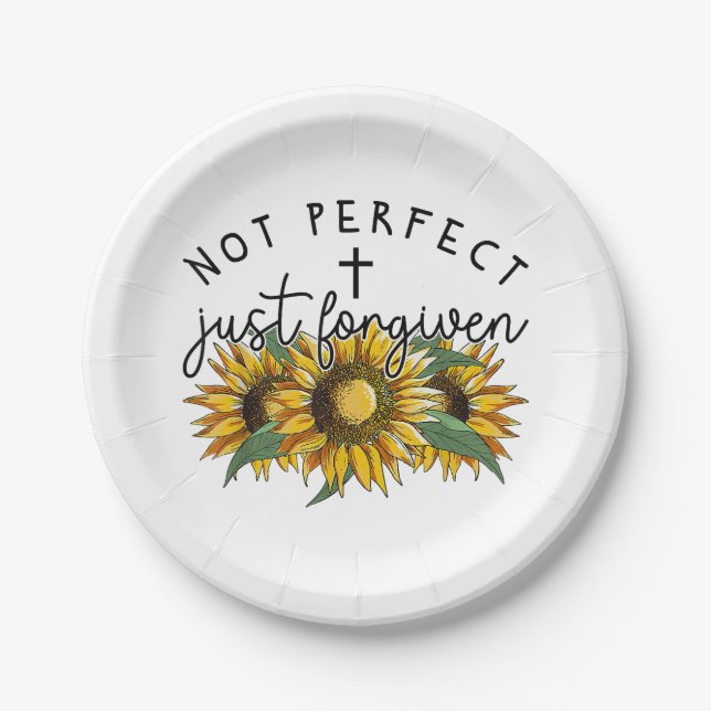 Plato De Papel No es perfecto sólo para el cristiano girasol (Anverso)