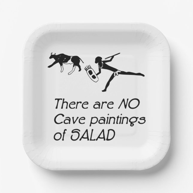 Plato De Papel No Hay Pinturas Rupestres de Ensalada (Anverso)
