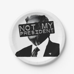 Plato De Papel No mi presidente contra Trump Inaguración liberal